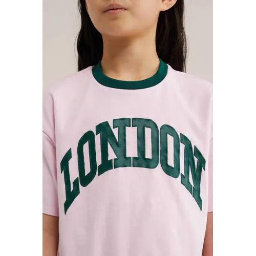WE Fashion T-shirt lichtroze met print lichtroze/donkergroen, foto 5