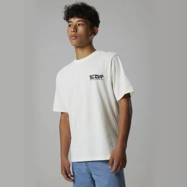 LMTD T-shirt met backprint ecru