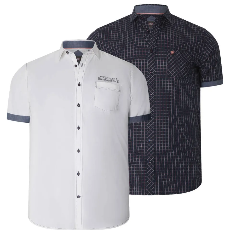 Jan Vanderstorm +FIT Collectie regular casual overhemd donkerblauw, foto 2