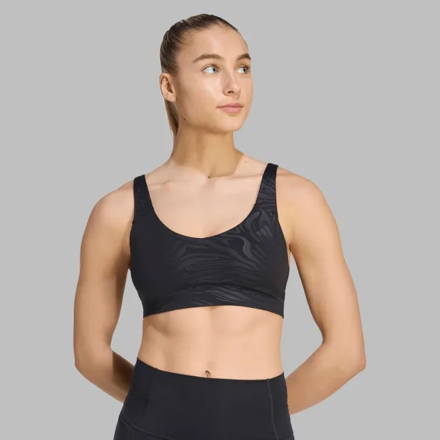 Adidas All Me Essentials Graphic Light Support sportbeha zwart, foto 6