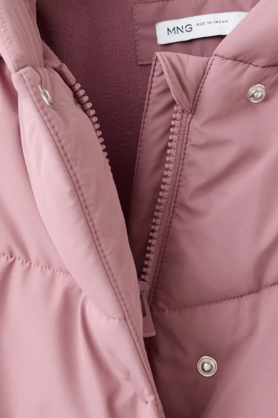 Mango Kids gewatteerde winterjas roze, foto 4