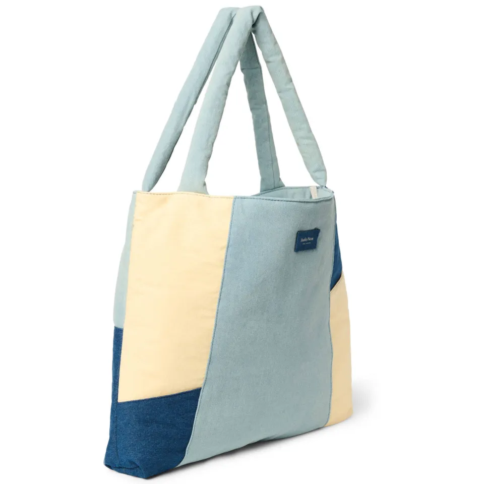 Studio Noos Denim Patchwork Mom Bag luiertas blauw, foto 4