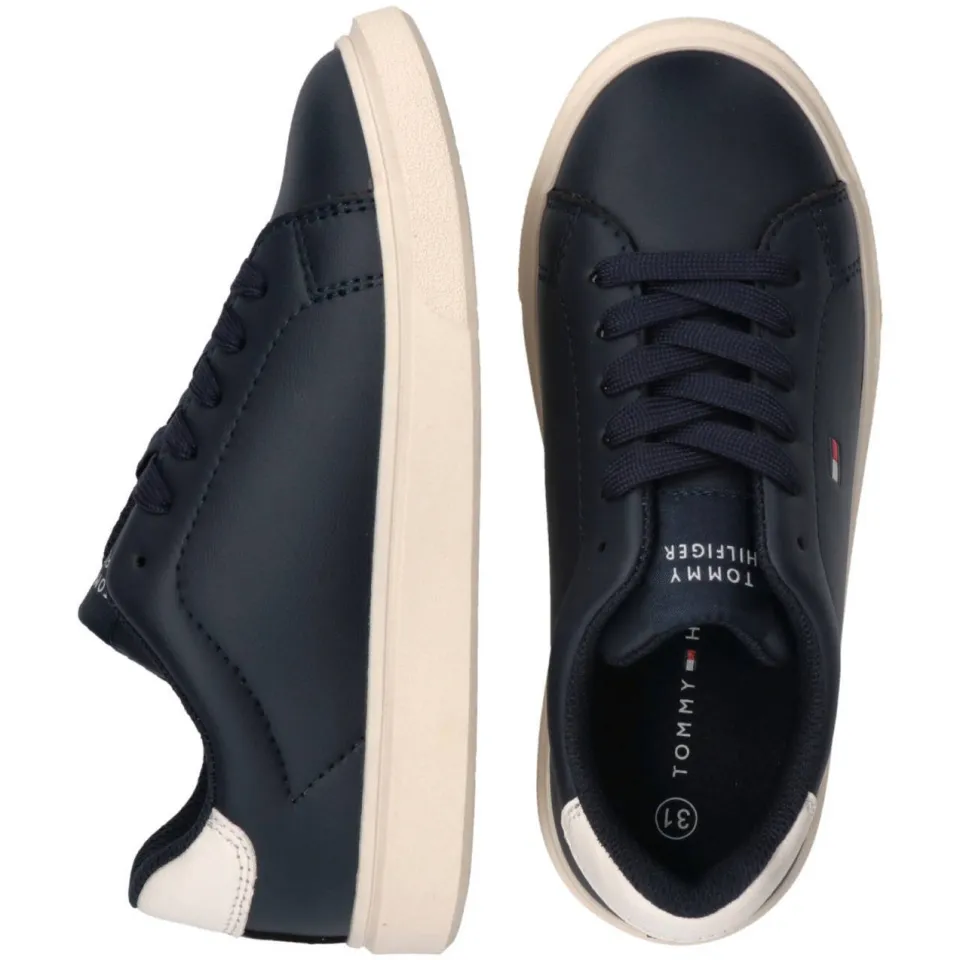 Tommy Hilfiger imitatieleren sneakers - donkerblauw, foto 3