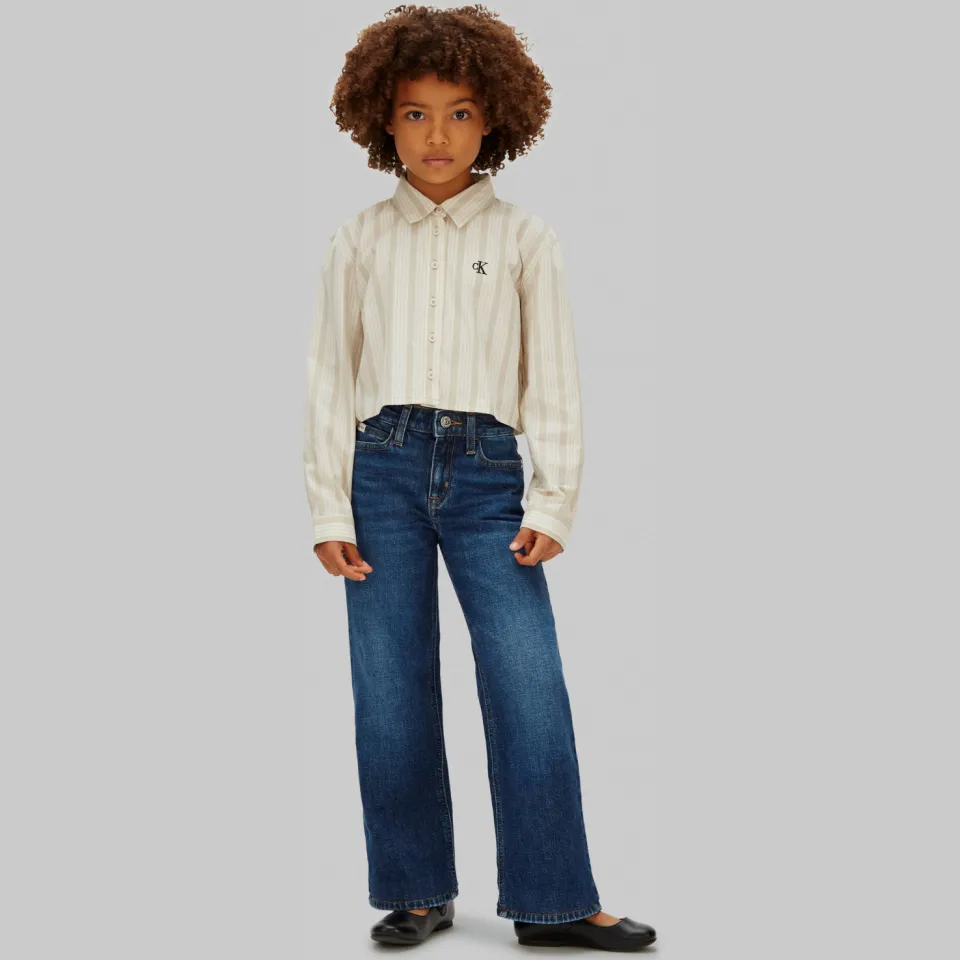 Calvin Klein high waist wide leg jeans dark blue denim Authentic Dark Blue
