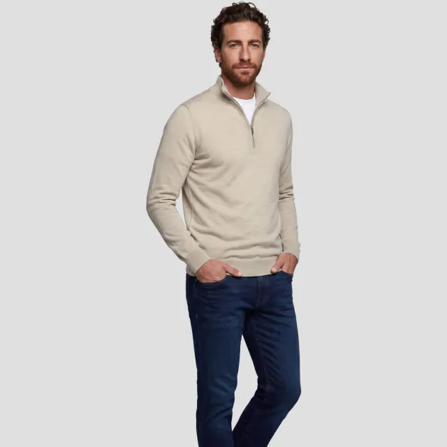 Profuomo wollen regular fit trui - beige