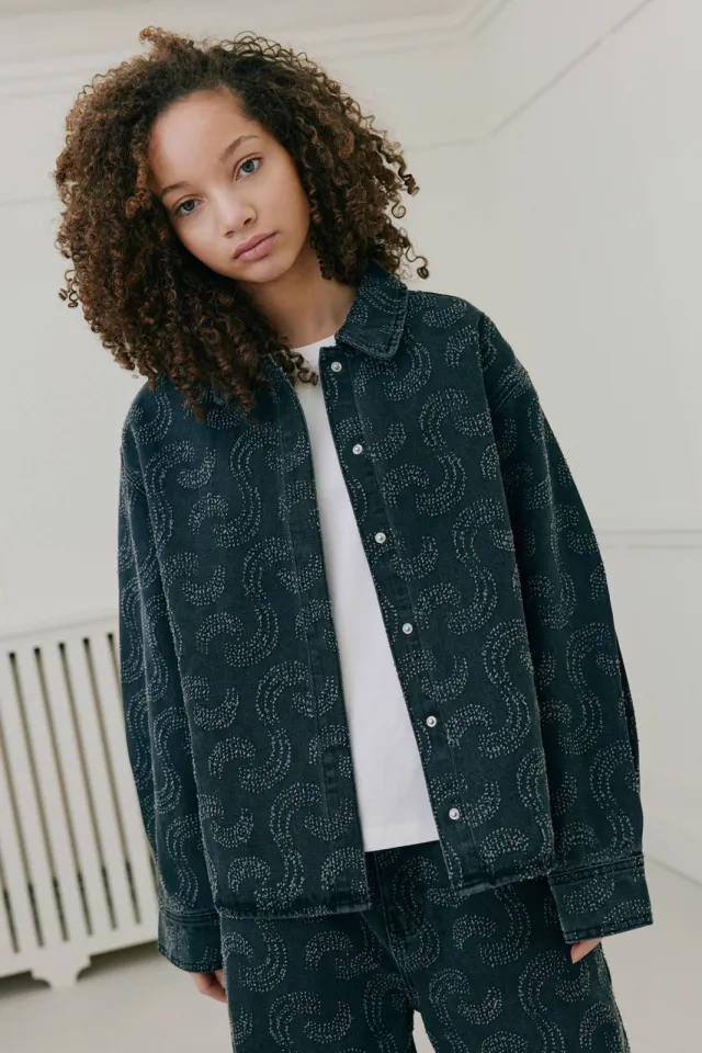 Sofie Schnoor blouse met print grijs Grey denim