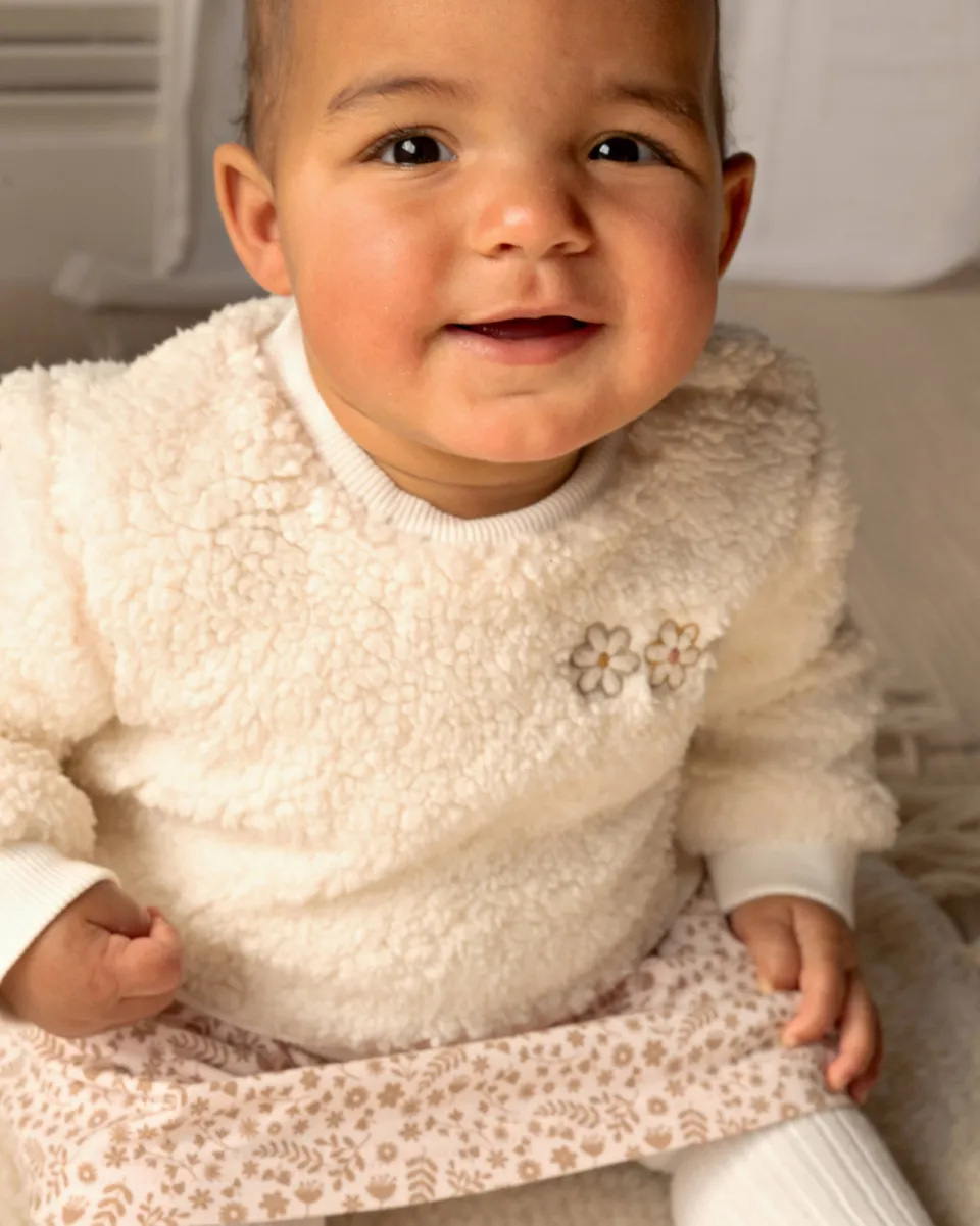 BESS gebloemde sweatjurk ecru, foto 4