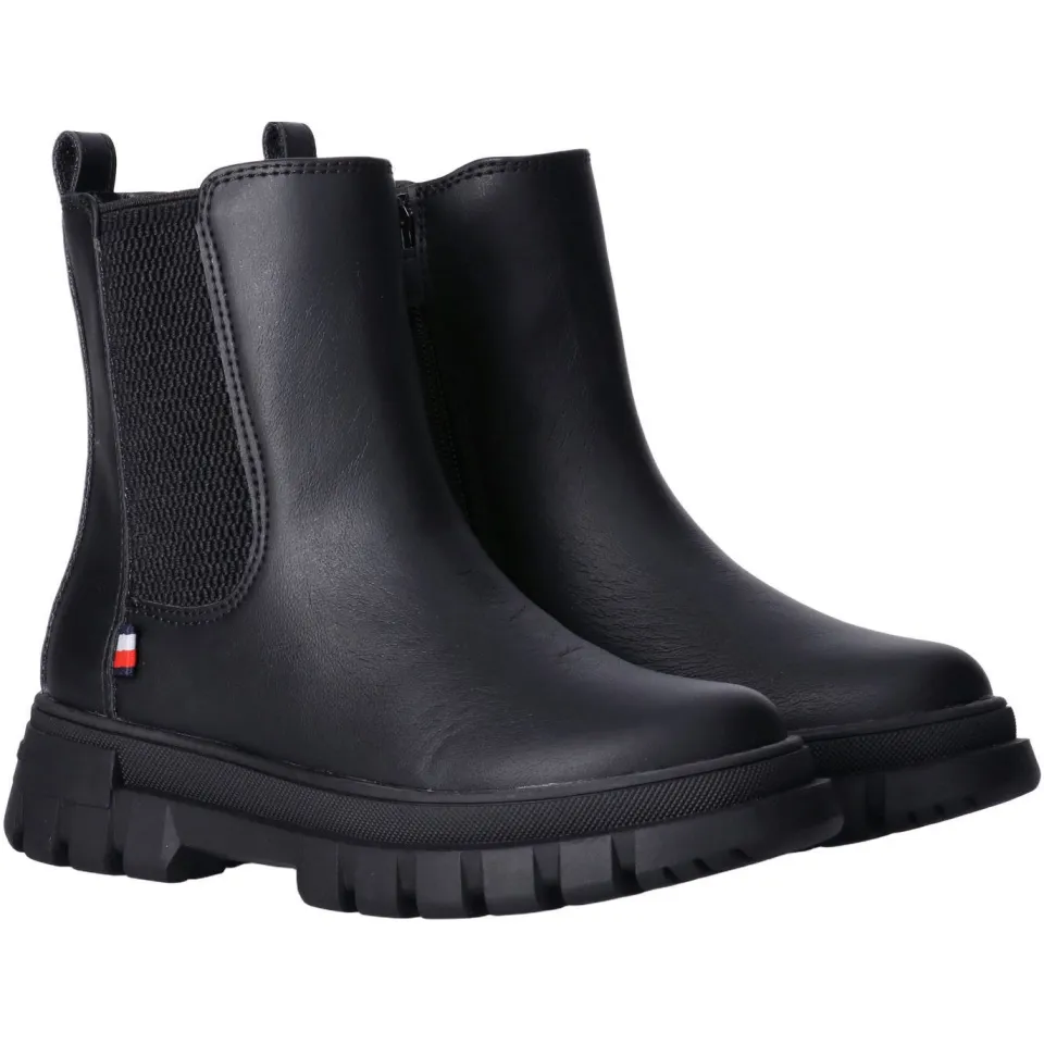 Tommy Hilfiger enkelboots met profielzool - zwart, foto 4