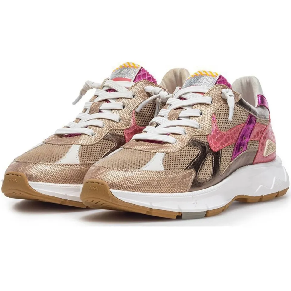 Floris Van Bommel Daysi 05.03 leren sneakers brons/roze, foto 4