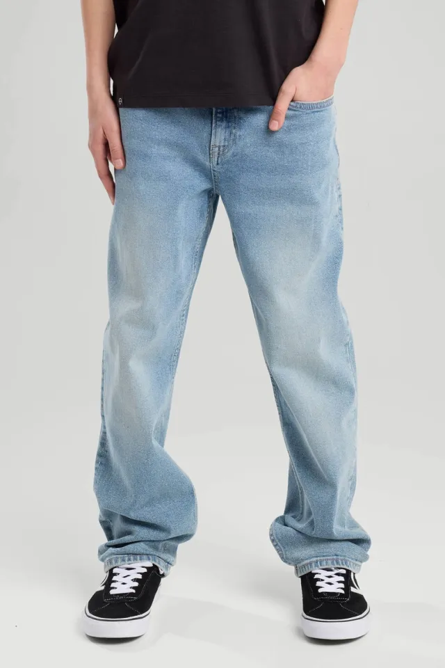 America Today waist loose fit jeans light blue denim, foto 3