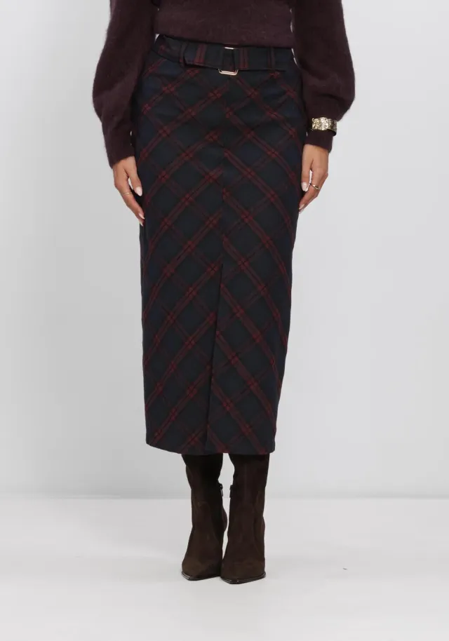 Aaiko midi rok donkerblauw, foto 3