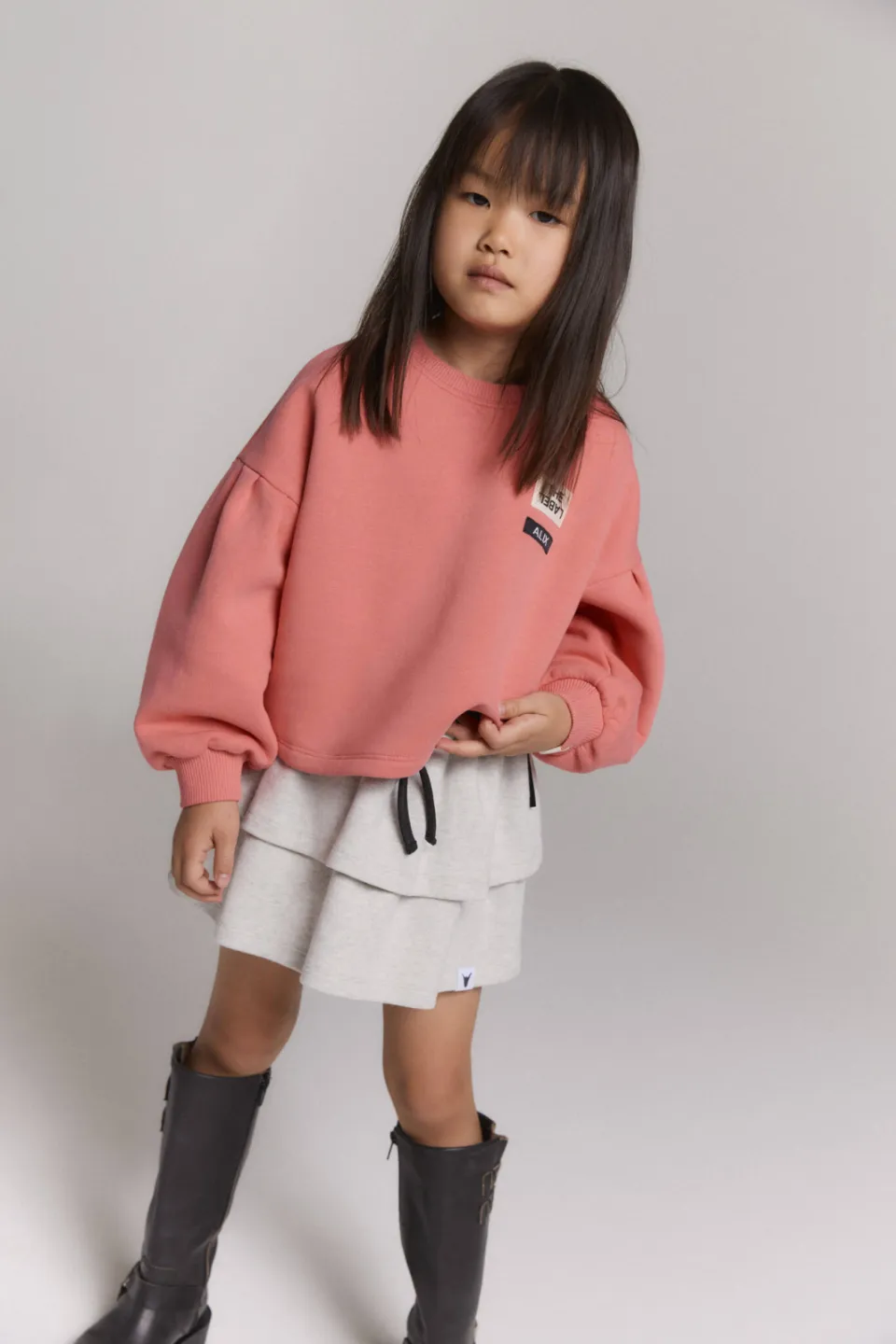 Alix The Label Alix Mini oversized sweater met logo - koraalrood, foto 3