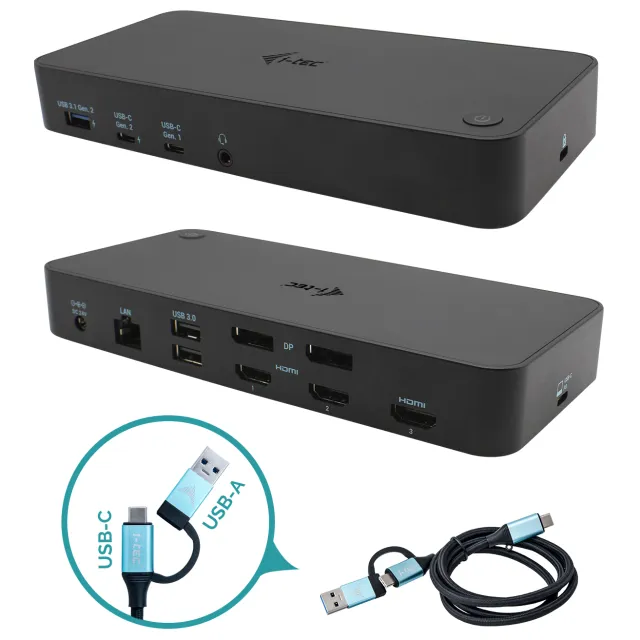 i-tec USB-C Triple 4K dockingstation 100W zwart