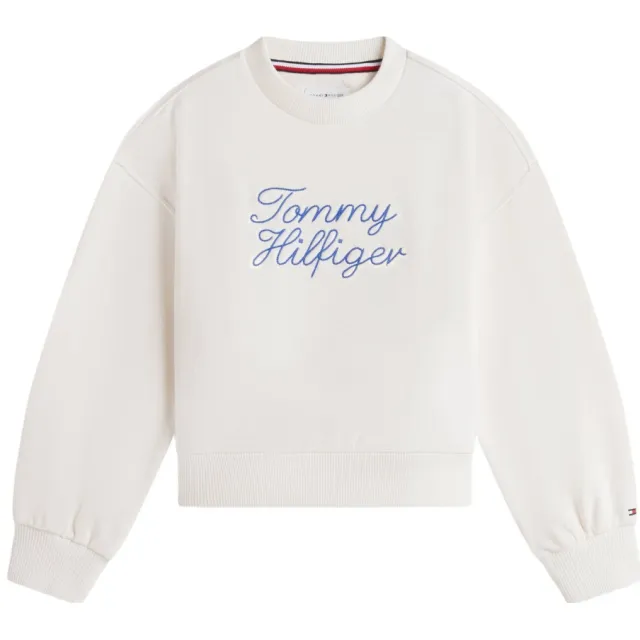 Tommy Hilfiger sweater met borduursels en tekst - wit