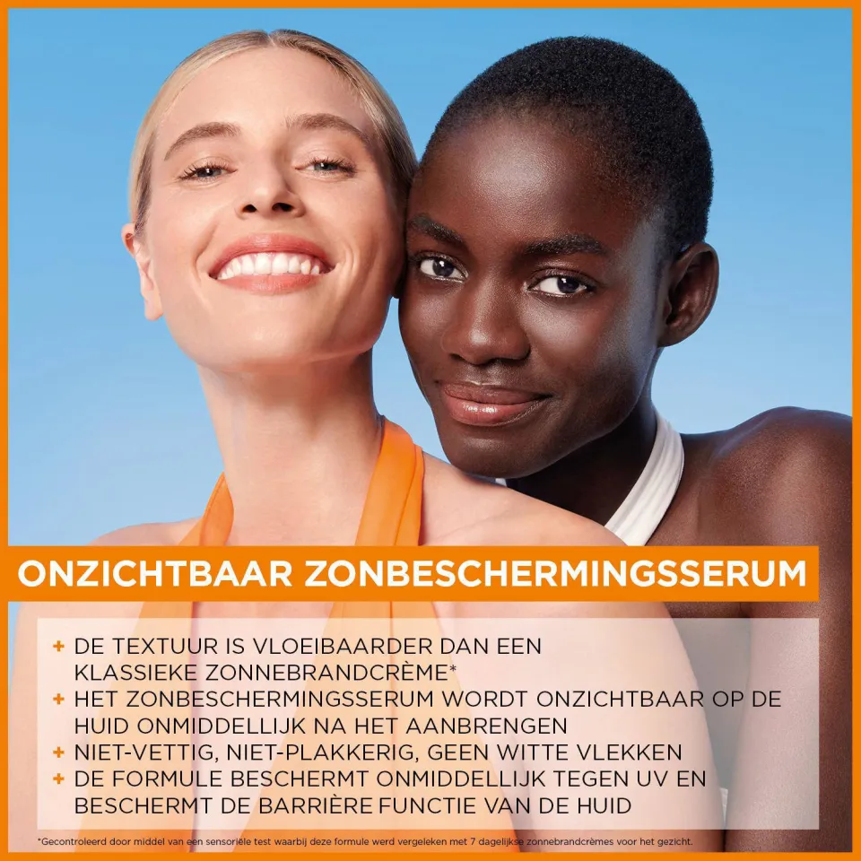 Garnier Ambre Solaire Super UV Invisible SPF50+ zonbeschermingsserum wit, foto 2