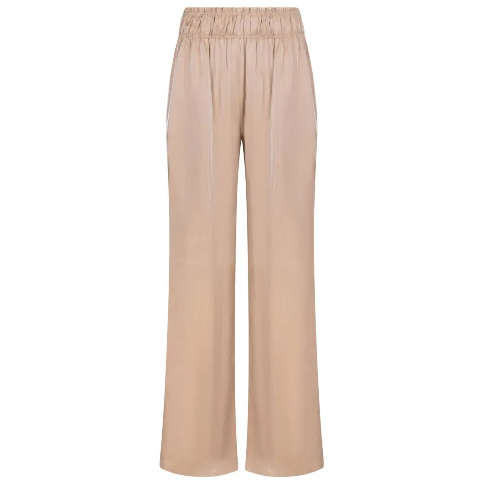 NUKUS wide leg regular waist broek zand, foto 3