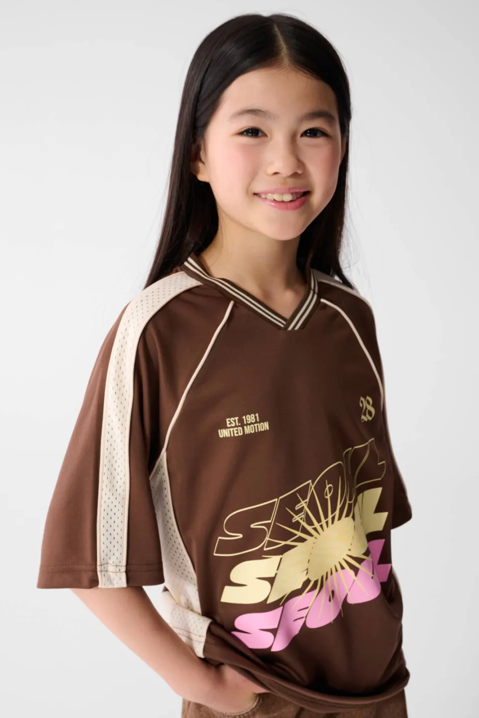 Shoeby Seoul Baseball T-shirt bruin, foto 5