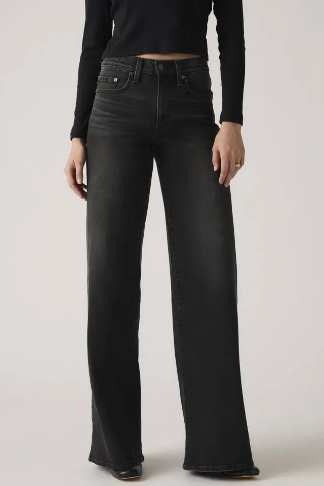 Levi's 728 HR WIDE LEG wide leg jeans - black denim