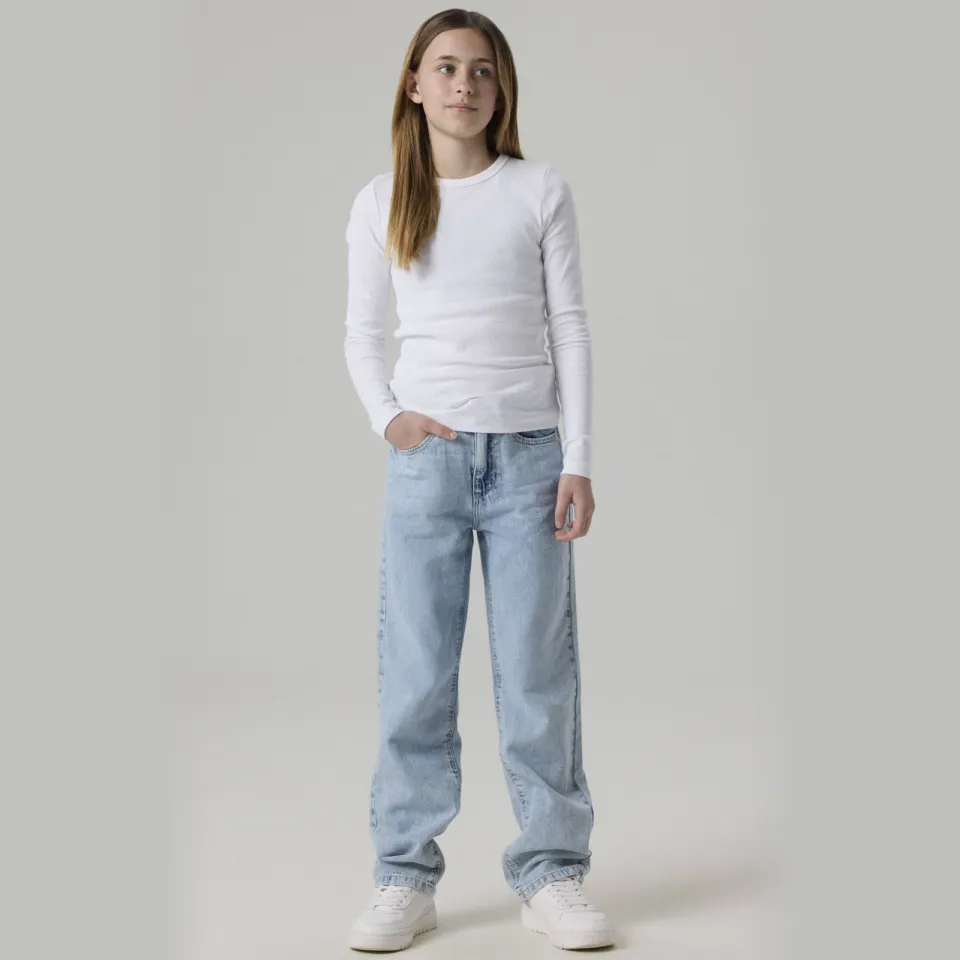 NAME IT KIDS straight jeans regular waist light blue bleached, foto 3