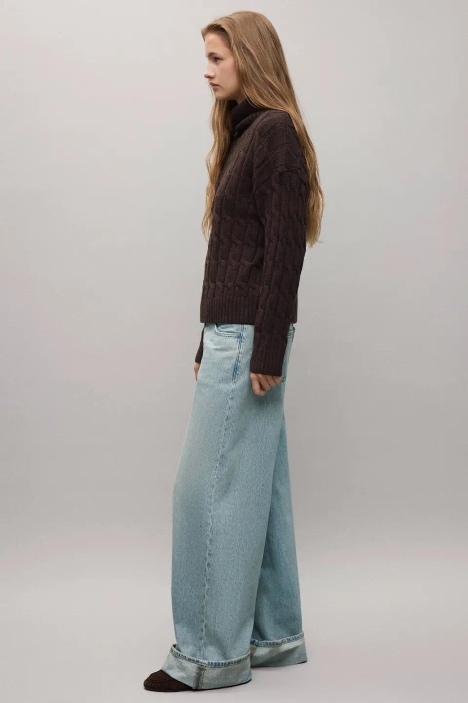 Mango TEEN wide leg jeans - changeant blauw, foto 4