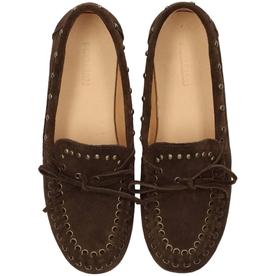 Poelman Kiya suède mocassins met studs - bruin, foto 4