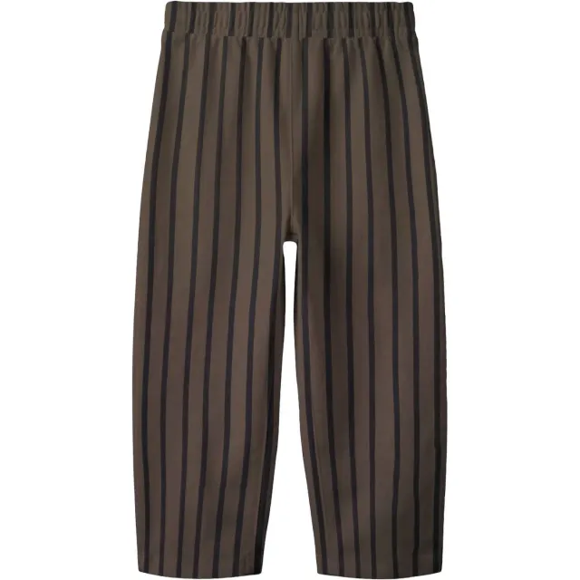 NAME IT MINI barrel gestreepte joggingbroek donkerbruin