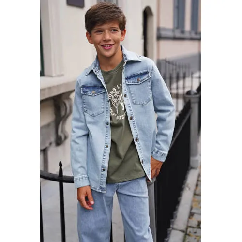 Like Flo junior denim casual overhemd - lichtblauw, foto 5