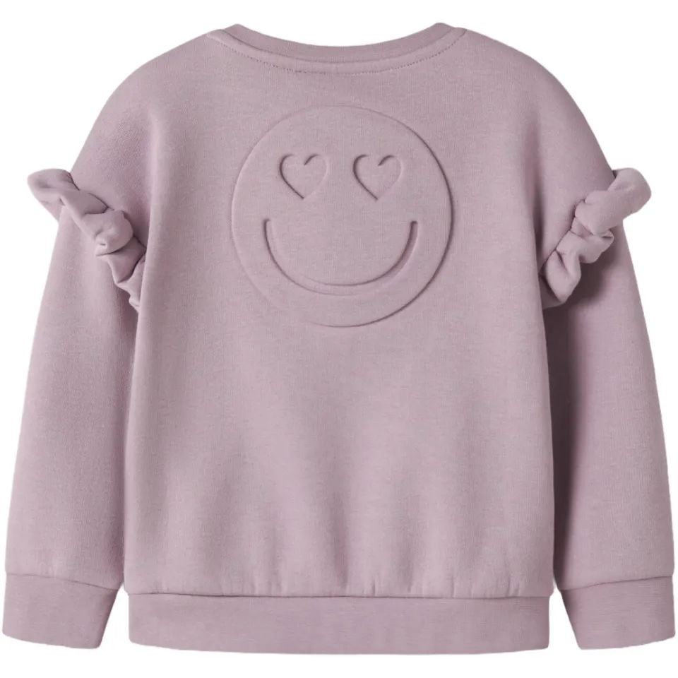 NAME IT MINI sweater met ruches en tekst - paars, foto 4