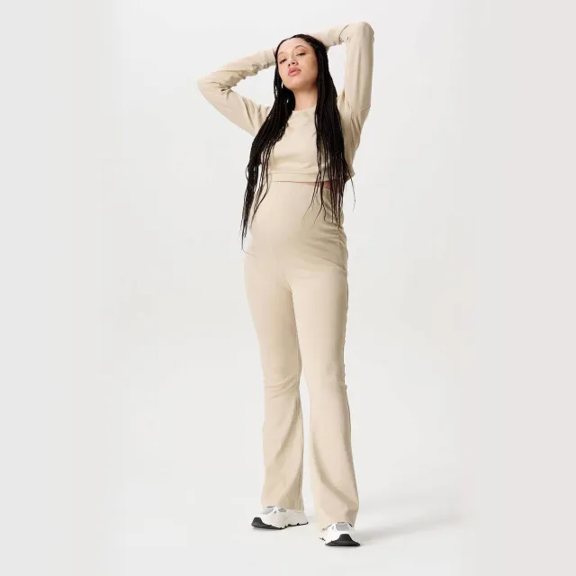 Noppies Umea flared broek beige