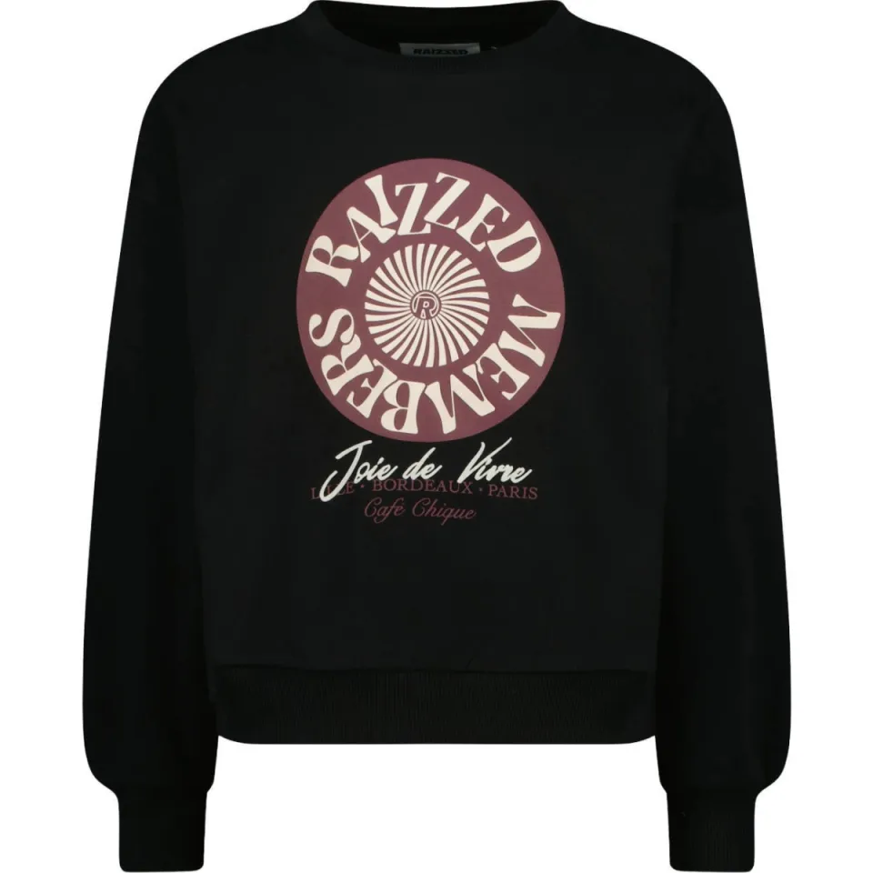 Raizzed boxy sweater met print - zwart, foto 2