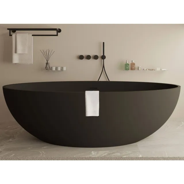Ideavit Solid Ellipse vrijstaand ligbad mat zwart