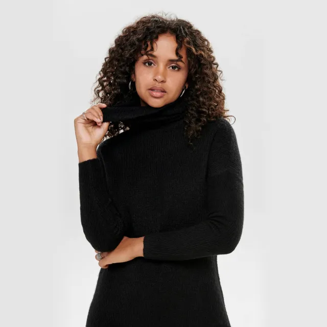 Only tricotjurk met wol model 'JANA' zwart
