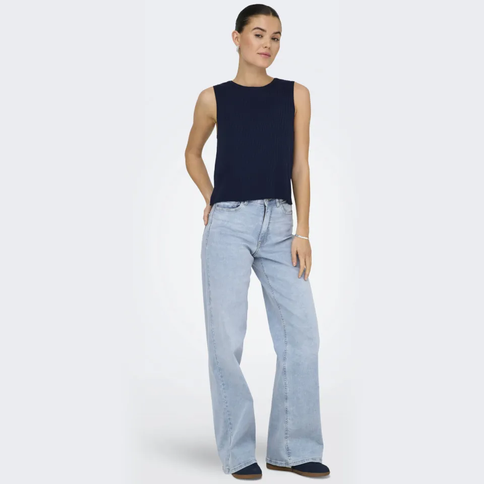 JDY high waist wide leg jeans light blue denim