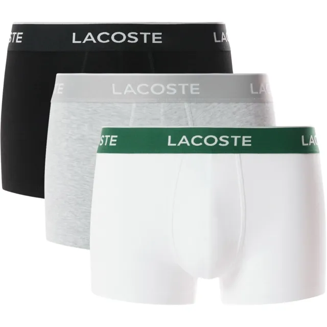 Lacoste Trunk boxershorts zwart wit heidegrijs Zwart / Wit / Heidegrijs
