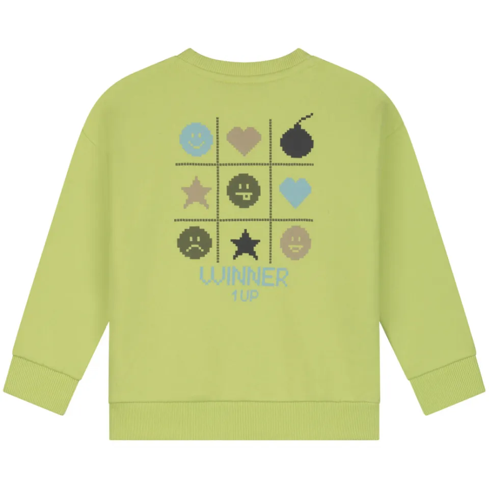Stains&Stories rechtvallende sweater met backprint - limegroen, foto 2
