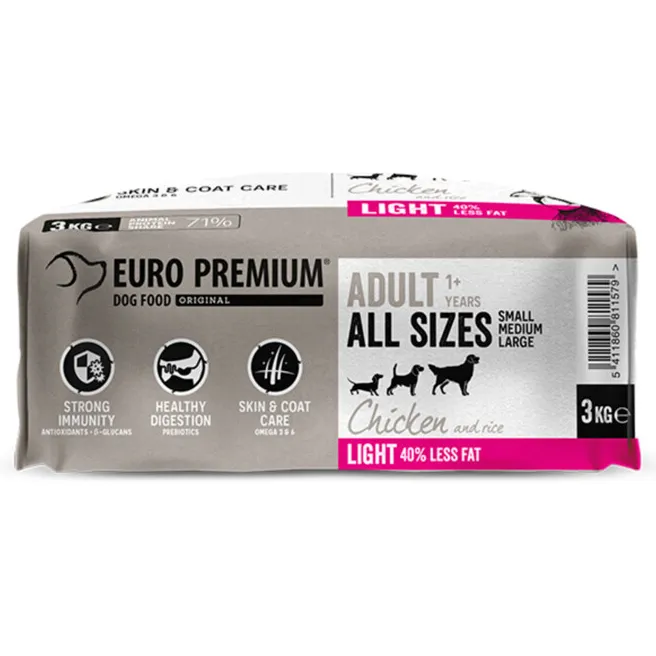Euro Premium Adult Light hondenvoer 3 kg, foto 4