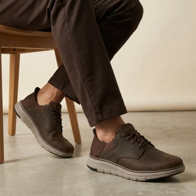 Skechers Slip-ins Orell Yates veterschoenen bruin, foto 8