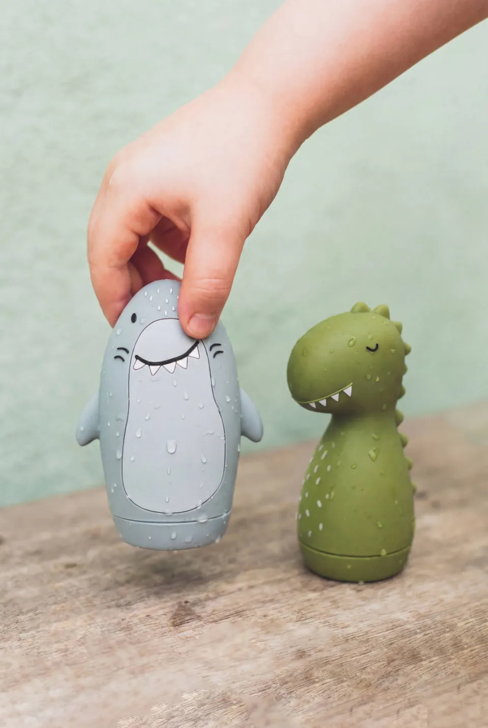 Trixie Mr. Shark & Mr. Dino badspeelgoed groen blauw, foto 3