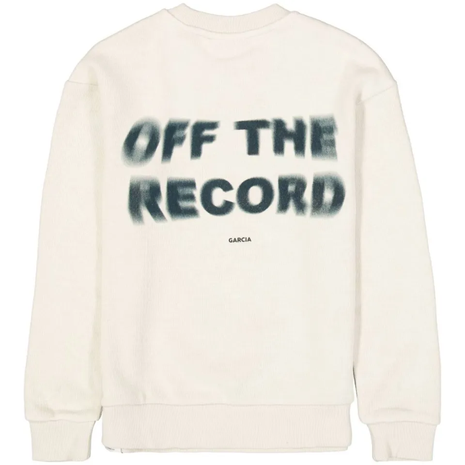 Garcia katoenen rechtvallende sweater met backprint - crème, foto 4