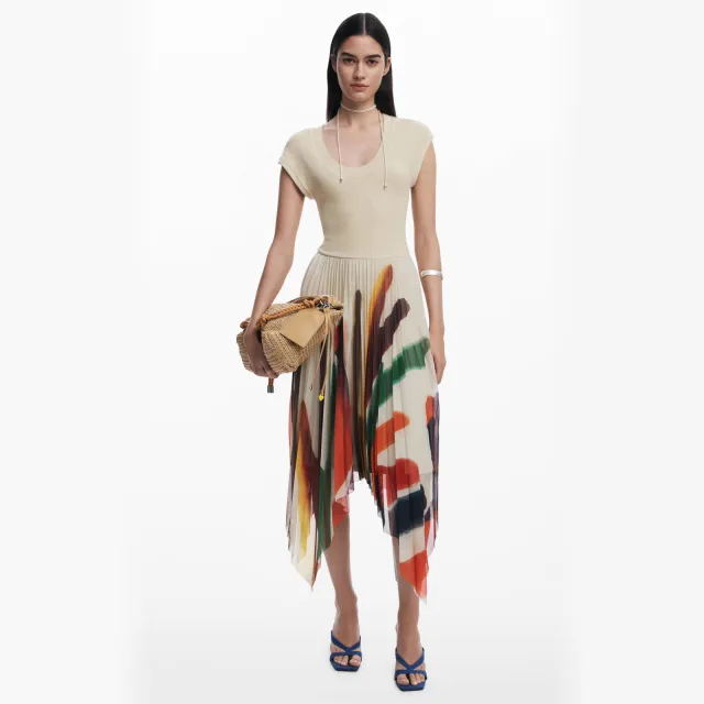 Desigual midi jurk ecru