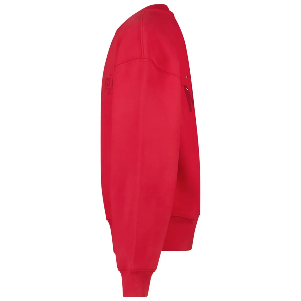 America Today sweater met studs, backprint en tekst - rood, foto 3