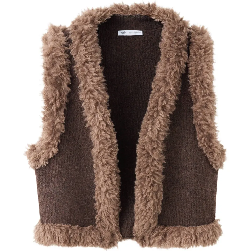 Mango TEEN wollen gilet - bruin, foto 2