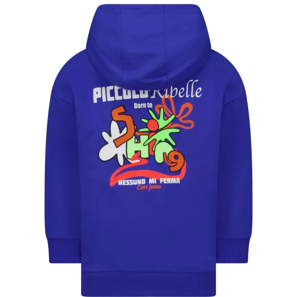 Little Cars hoodie met backprint blauw, foto 3