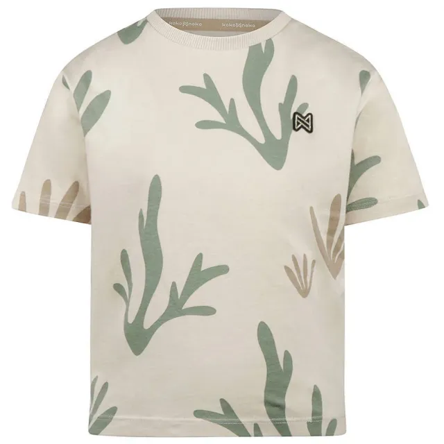 Koko Noko T-shirt ecru fijn gebreid groen, foto 2