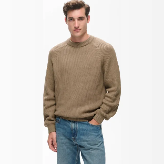 Matinique katoenen regular fit gebreide trui - caribou