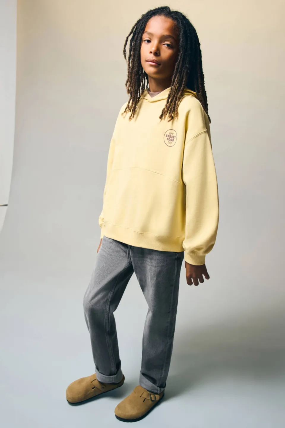Mango Kids hoodie met backprint - geel, foto 5