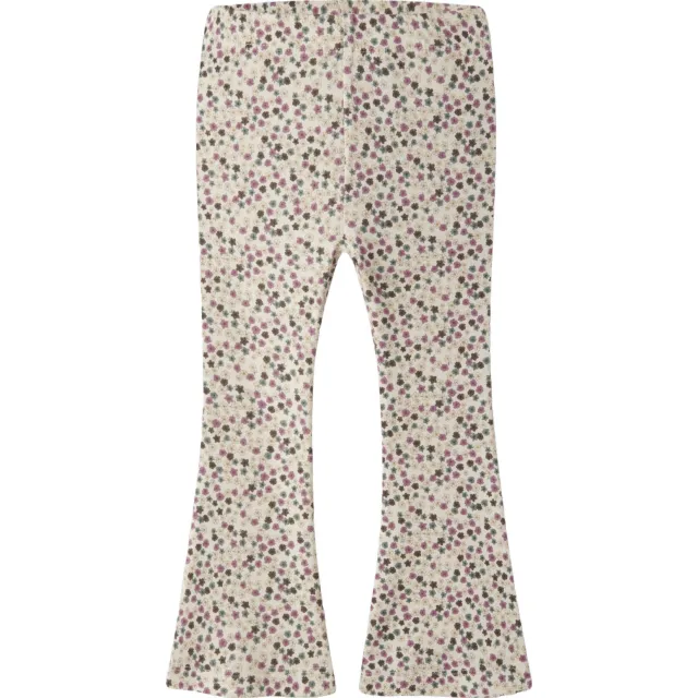 NAME IT flared legging met sterren ecru Ecru/roze