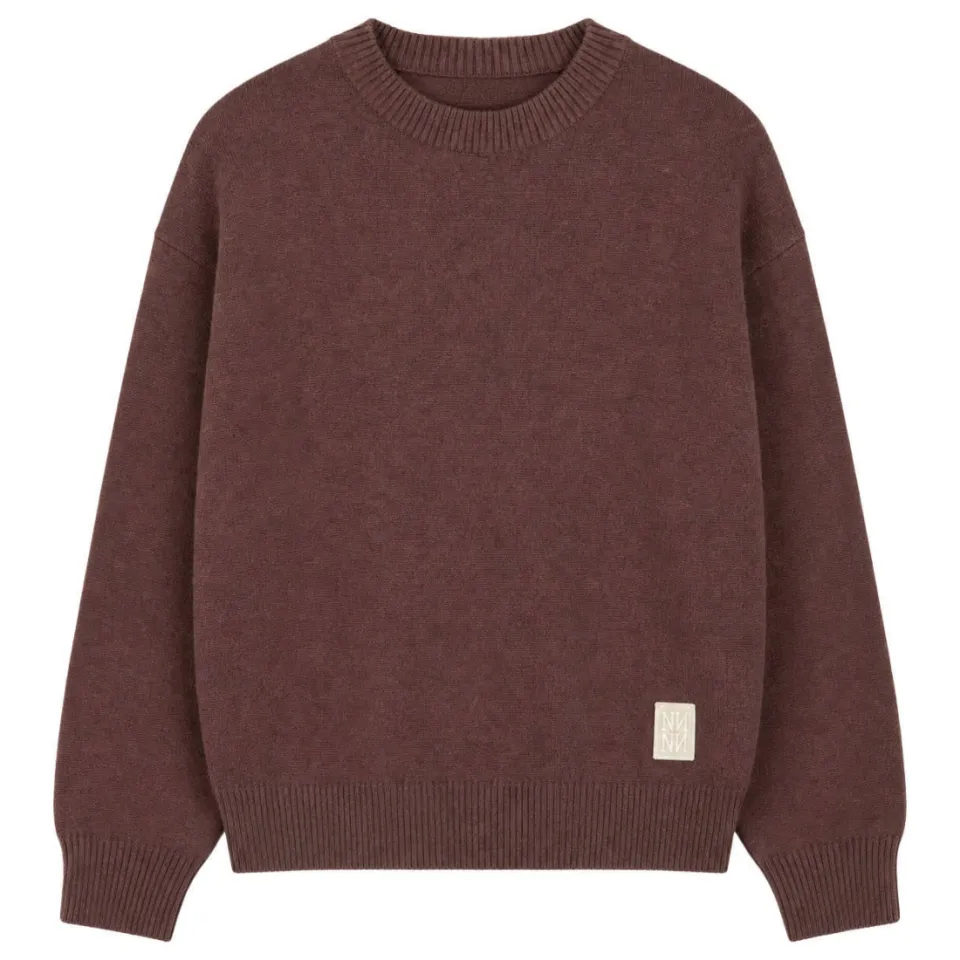 NIK&NIK gebreide sweater met backprint - donkerbruin, foto 2
