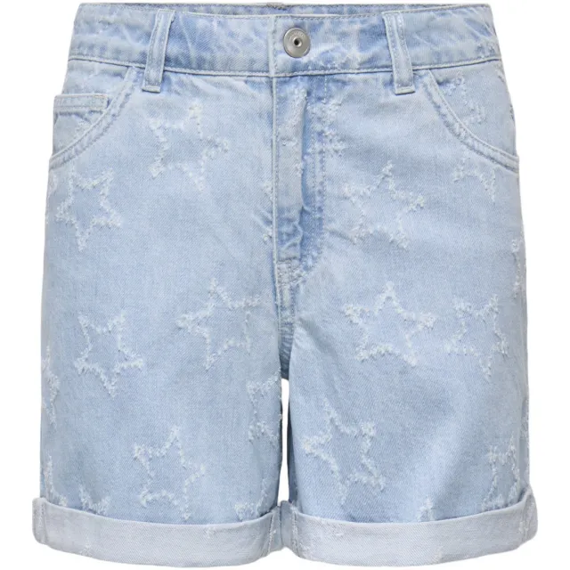 Only jeansshort lichtblauw met sterrenprint Light blue denim