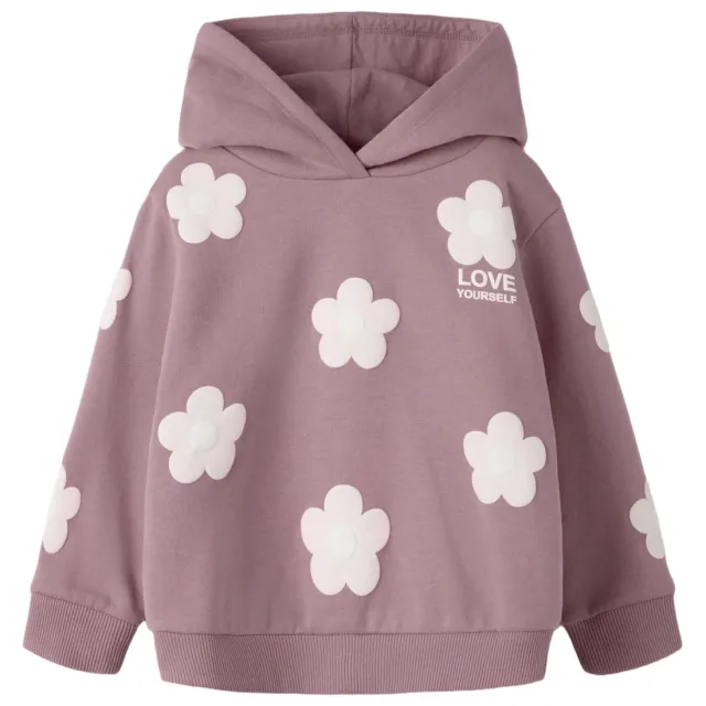NAME IT MINI gebloemde hoodie - lila